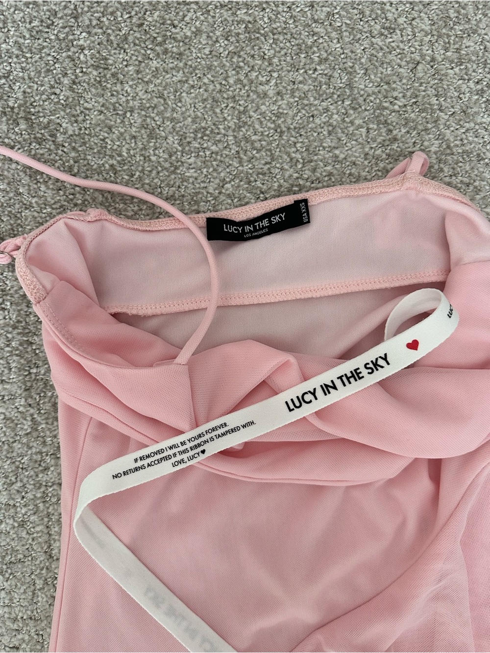 Lucy in the Sky Light Pink Asymmetrical Ruffle Slip Dress - Picture 7 of 7